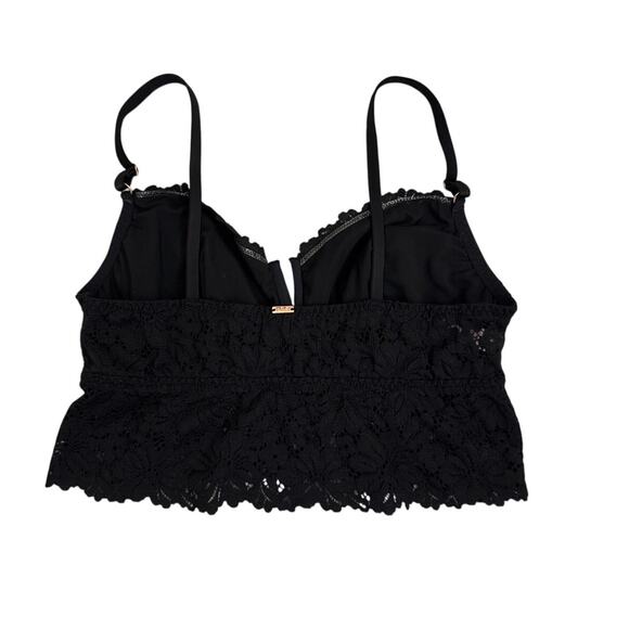 PINK Victoria's Secret Black Whimsygoth Lace Adjustable Bralette Tank Medium - Picture 2 of 3